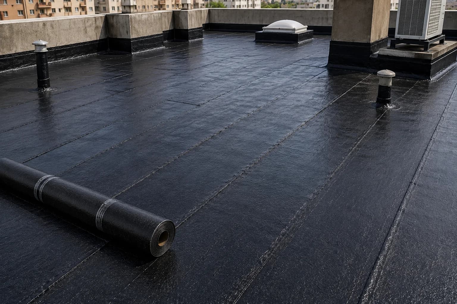 Bituminous sheet membrane waterproofing